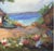 Pacific Grove Beach Cottage Garden Landscape Charming landscape oil painting of an Pacific Grove, California cottage,...