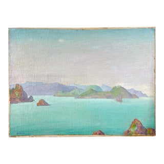 Carl W. Brandien, American, Oil on Canvas Affixed to Board "Korea" For Sale