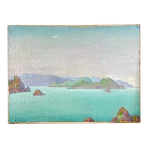 Carl W. Brandien, American, Oil on Canvas Affixed to Board "Korea"