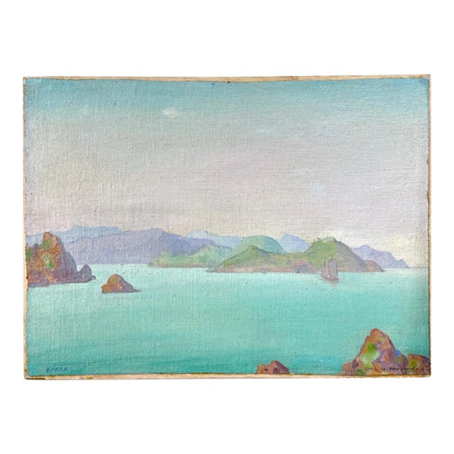 Early 20th Century Carl W. Brandien, American, Oil on Canvas Affixed to Board "Korea" For Sale