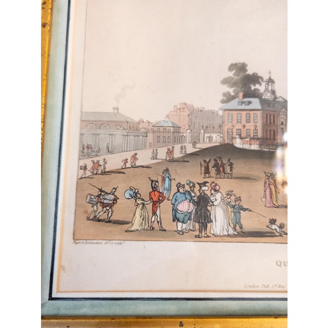 19th Century American Lemon Gold Frame With Hand Colored English Print For Sale - Image 9 of 13