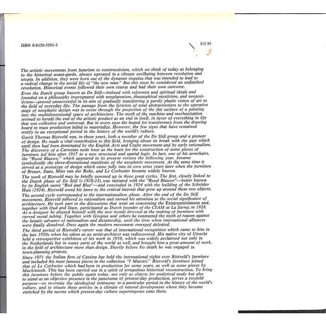 Traditional "The Furniture of Gerrit Thomas Rietveld" 1978 Baroni, Daniele For Sale - Image 3 of 12