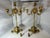 Antique Brass Candelabra Pair, Movement Gold Gilt Finish For Sale - Image 6 of 10