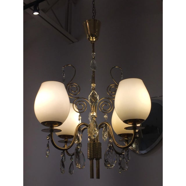 Almari Mauri for Idman Brass and Glass Chandelier For Sale - Image 9 of 10