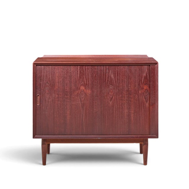 Arne Vodder for Sibast Mid Century Danish Teak Tambour Door Cabinet Credenza This cabinet measures: 36 wide x 19.25 deep x...