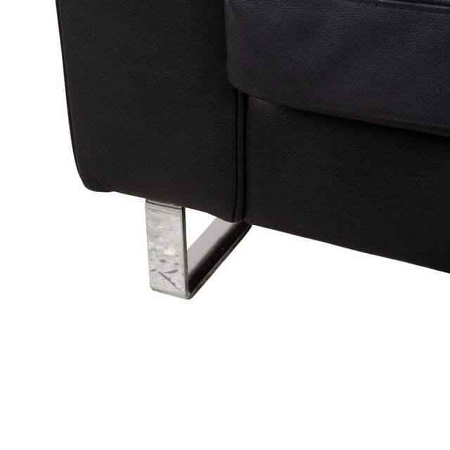 Indivi Leather Two-Seater Black Sofa by BoConcept For Sale - Image 6 of 14