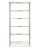 Refined nickel etagere with tempered glass shelves. Polished finish.