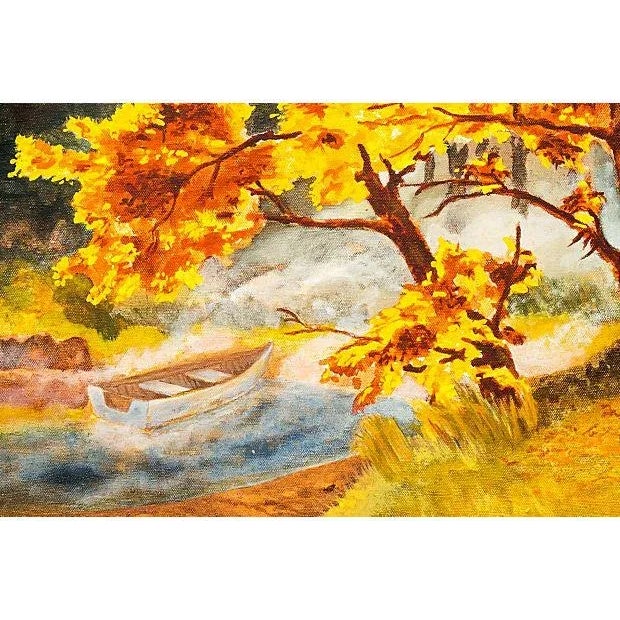 American 'Autumn Landscape, Liquid Gold', Large Oil, 1975 For Sale - Image 3 of 5