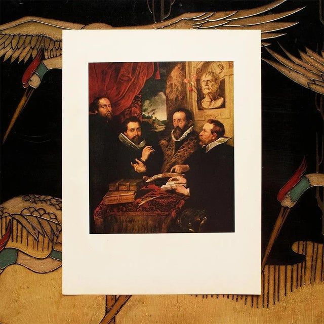 American 1956 After Peter Paul Rubens "Justus Lipsius and His Pupils", Vintage Full-Color Print For Sale - Image 3 of 8