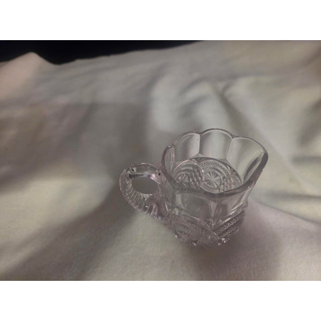 American Antique 1910s u.s. Glass Co. "Slewed Horseshoe" Eapg Creamer Pitcher For Sale - Image 3 of 4