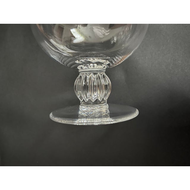 Art Deco 1990s Lalique 'Alger' Crystal Cognac Glasses or Brandy Snifers- Set of 4 For Sale - Image 3 of 4