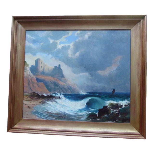 G. H. Pettit, Raging Sea, 19th Century, Oil Painting on Canvas, Framed For Sale