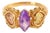 Antique 14k Yellow and Rose Gold Amethyst Sweetheart Ring, Circa 1890–1910, Size 10 For Sale