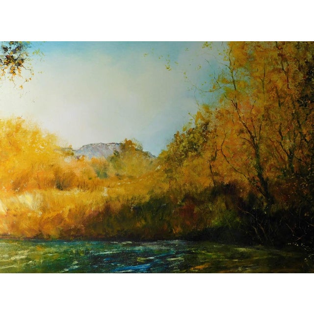 Yellow Dave Iles Autumn Out West on Canvas Hand Signed Original Painting on Canvas For Sale - Image 8 of 8