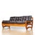 1970s Brown Leather Sofa Teak Sculptural Form For Sale - Image 15 of 15