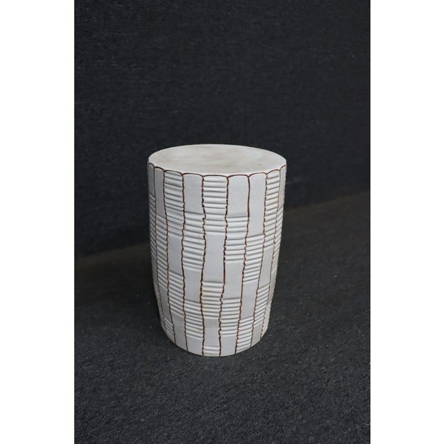 Mid Century Geometric Garden Stool For Sale - Image 4 of 7