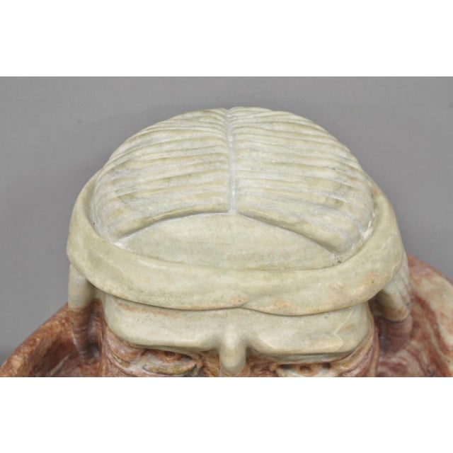 Vintage Seymour Shuren Modern Carved Pink Marble Native American Bust Sculpture For Sale In Philadelphia - Image 6 of 18