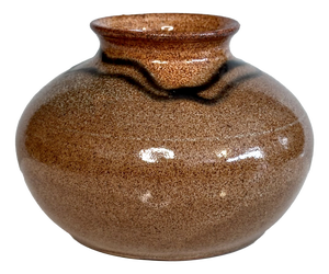 Modernist Studio Ceramic Art Low Vase from Helma Klett, Germany, 1940s