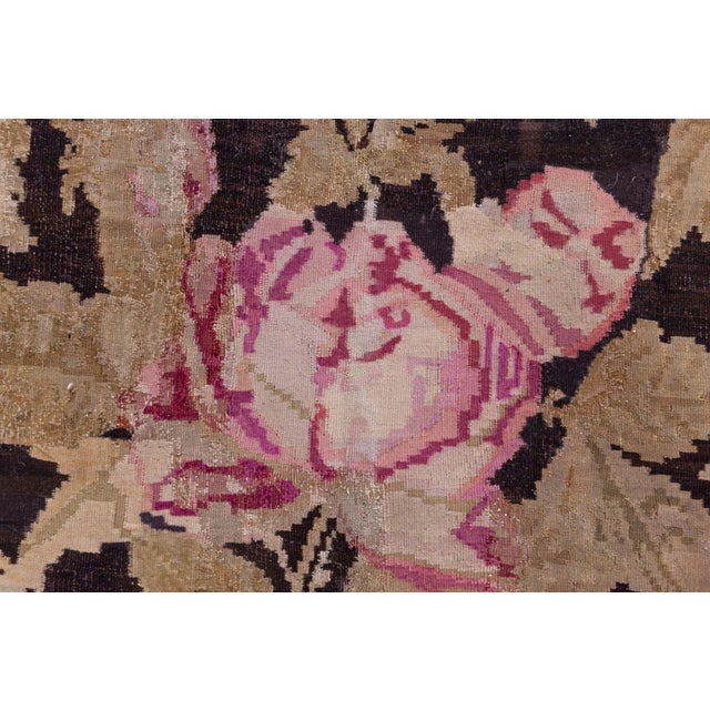 Textile 19th Century Russian Bessarabian Floral Handmade Wool Rug For Sale - Image 7 of 9