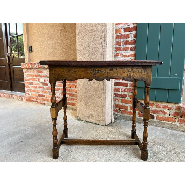 Antique English Game Table Flip Top Victorian Oak C1880 Mahjong Square Table For Sale - Image 13 of 18