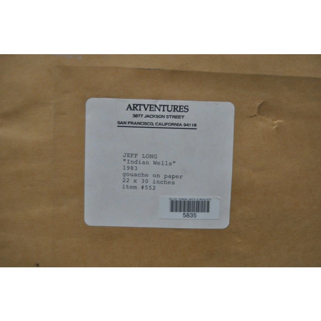 Late 20th Century Jeffrey Long (American, 20th C.) "Indian Wells" Original Gouache Painting C.1983 For Sale - Image 5 of 6