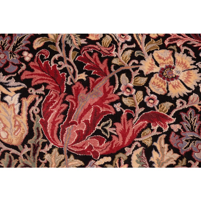 Shabby Chic 1990's Gulshan Pak-Persian Black/Red Wool Rug - 8'1'' X 9'10'' For Sale - Image 4 of 9