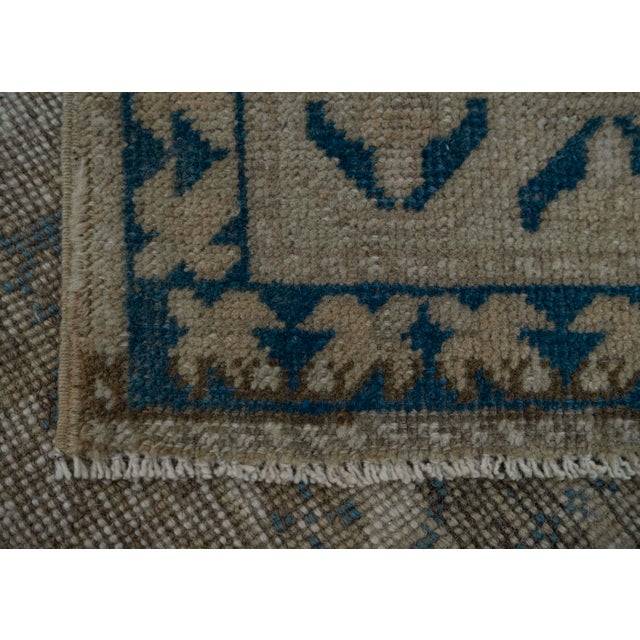 Gray Turkish Mini Rug Oriental Hand Knotted Vintage Rug 1'10" x 3'8" #20642 For Sale - Image 8 of 8