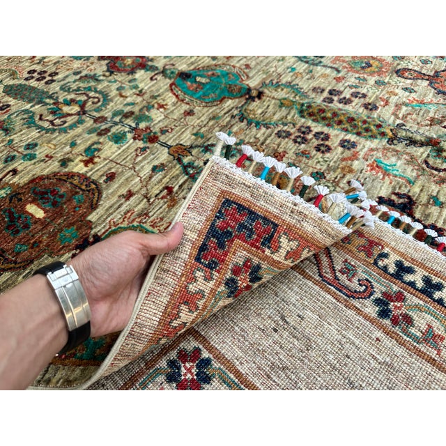 Ivory Persian Bakshaish Hand-Knotted Wool Rug - 8'1" X 11'3" For Sale - Image 12 of 13