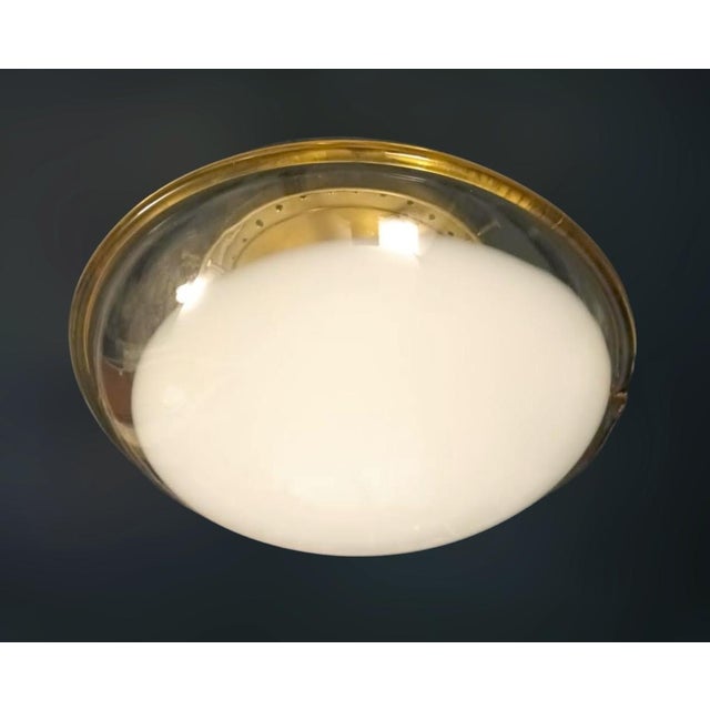 Vistosi Murano 1960s Murano Milky White Flush Mount For Sale - Image 4 of 9