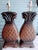 Vintage Ceramic Faux Boise Pineapple Dark Brown Table Lamps- a Pair For Sale In West Palm - Image 6 of 6