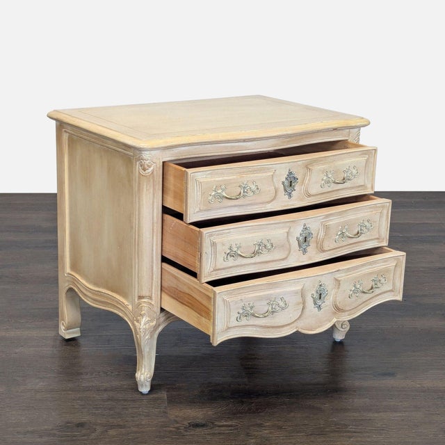 Henredon Vintage Henredon French Provincial Three Drawer Nightstand For Sale - Image 4 of 13