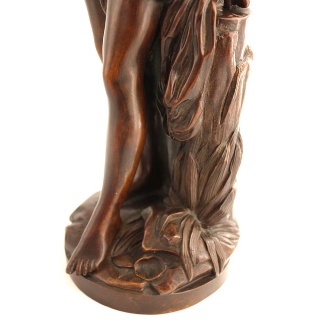 Brown Antique Bronze Sculpture “La Baigneuse” the Bather by Etienne Falconet, 16” For Sale - Image 8 of 10
