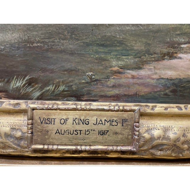 Traditional 18th C. Painting on Canvas of King James I Visit to Hoghton Tower For Sale - Image 3 of 8