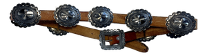 1930s Antique Silver 9 Concho Belt -