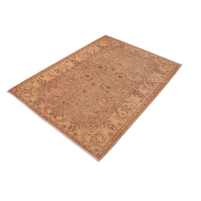 Boho Chic Boho Chic Ziegler Tan Gold Hand-Knotted Wool Rug - 6'3'' X 8'10'' For Sale - Image 3 of 8