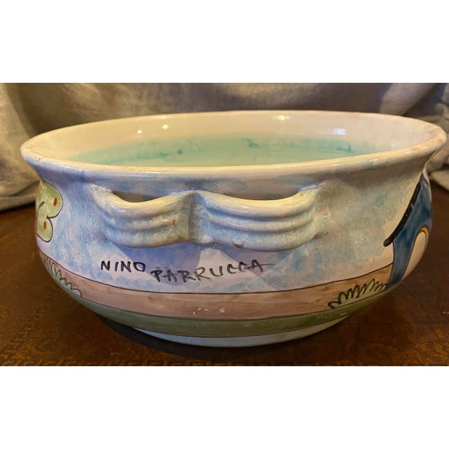 Vintage Hand Painted Nino Parrucca Pasta Bowl For Sale In Detroit - Image 6 of 6