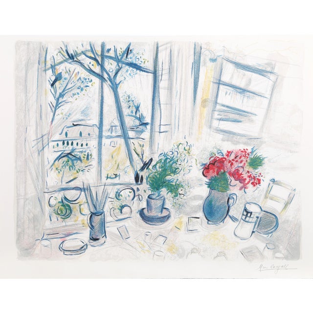 Impressionist Fleurs Du Parc, Marc Chagall (After), Lithograph For Sale - Image 3 of 3