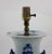 Ceramic Early 20th Century Chinese Celadon Blue and White Peony Phoenix Vase Table Lamp For Sale - Image 7 of 9