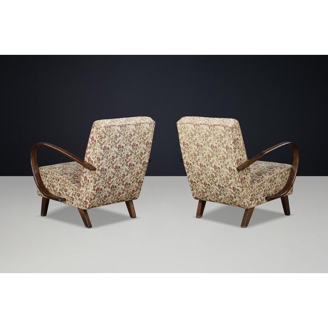 Art Deco Bentwood Lounge Chairs attributed to Jindřich Halabala, Former Czechoslovakia, 1940, Set of 2 For Sale - Image 13 of 17