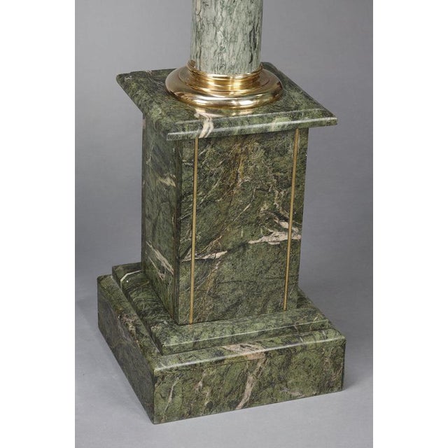 1900 - 1909 Columns in Green Estours Marble and Light Green Base, 1900, Set of 2 For Sale - Image 5 of 18