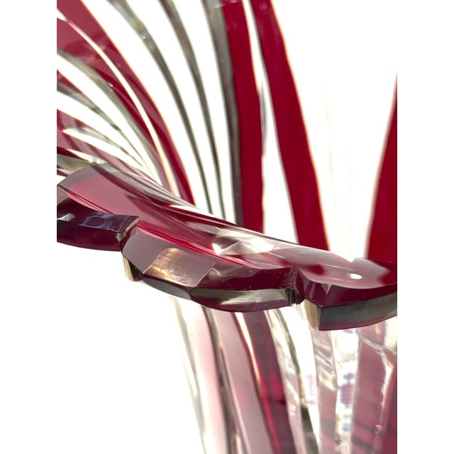 Monumental Bohemian Ruby Cut-to-Clear Crystal Flower-Form Vase, Circa 1880 A monumental and brilliantly executed Bohemian...