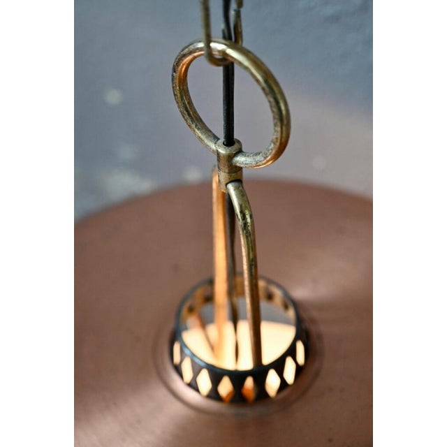 Large Suspension Lantern in Glass and Golden Brass, 1950s For Sale - Image 16 of 18