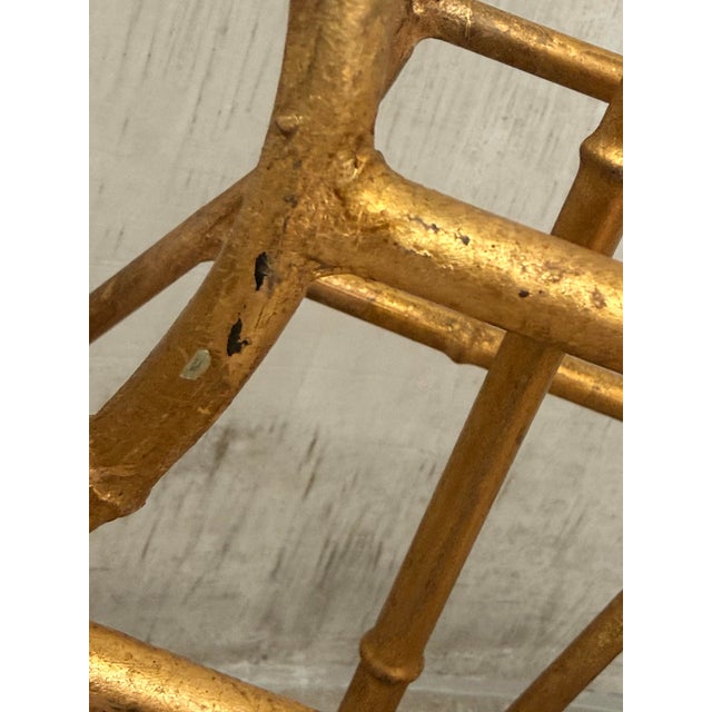 Vintage Hollywood Regency Style Gilt Faux-Bamboo Metal Magazine, Newspaper, Book Rack, Vinyl Record Holder, Circa 1950s For Sale - Image 10 of 12