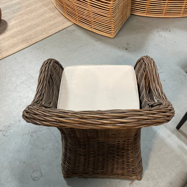 Contemporary Dark Wicker Dining Chair Chairish