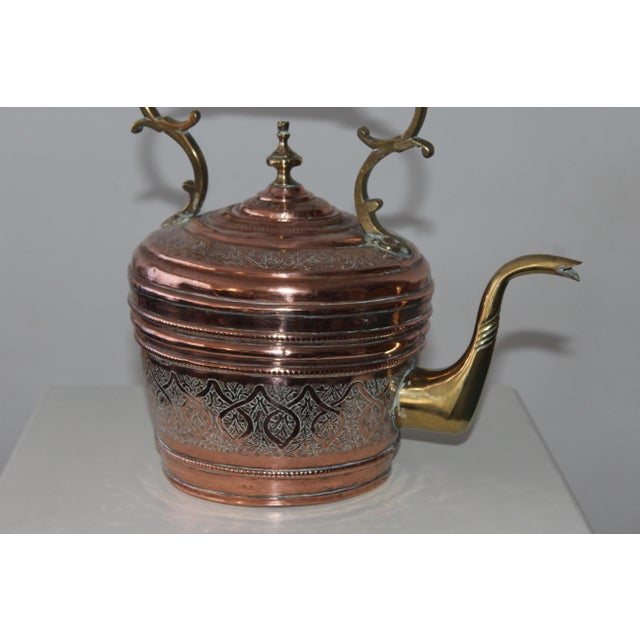 Large Vintage gold brass kettle Water boiler Antique copper kettle Copper teapot Water kettle Countryhouse decor Farmhouse...