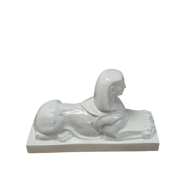 1920s Ceramic Sculpture of a Sphinx by Charles Vos for De Spinx Maastricht, 1920s For Sale - Image 5 of 14