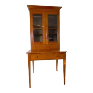Mid 20th Century Wooden Mission Style Writing Desk With Single Drawer