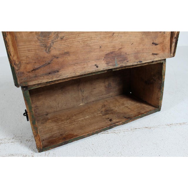 Small Antique Swedish Storage Chest in Pine with Green Paint, 1868 For Sale - Image 14 of 15