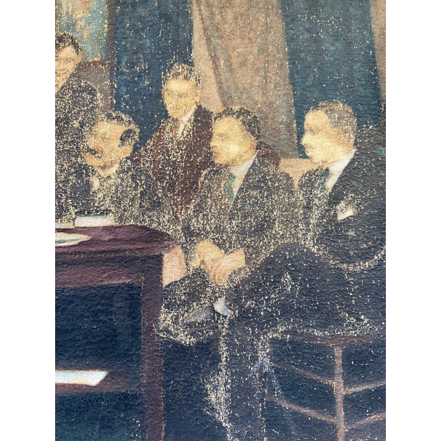 Rare Early 20th-Century Cabinet Scene Portrait — Attributed to Woodrow Wilson Era, Signed “Bon Art,” C. 1919–1921 For Sale - Image 4 of 5
