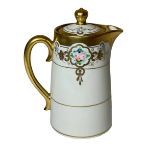 19th Century Bernardaud Limoges & Pickard China Gilt Porcelain Tea Pot